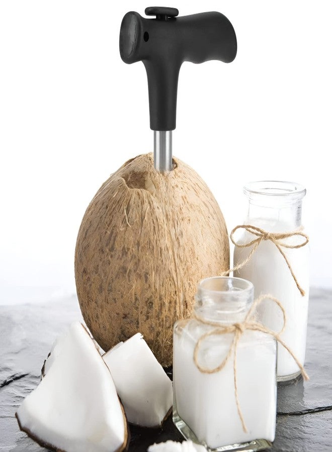 Oblivion Stainless Steel Coconut Opener 1 Pc - Quick & Easy Cracking Tool with Drill Cutter, Cleaning Stick, Effortless Fresh Water Extraction Kit, Durable Professional Hole Maker & Tap Cleaner - Image 4